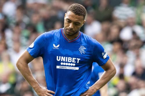 Rangers striker Cyriel Dessers shows his anguish during the defeat at Celtic Park on Saturday.