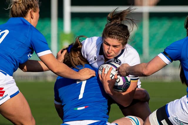 Helen Nelson in action for Scotland during the Women's Six Nations match against Italy at Scotstoun in April. Picture: Ross MacDonald/SNS