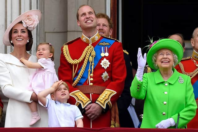 Members of the royal family stand on the balcony during the Trooping the Colour in 2016 for the Queen's 90th birthday. Photo: Ben A. Pruchnie/Getty Images.