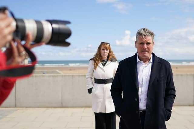 Sir Keir Starmer and deputy leader Angela Rayner campaigning ahead of the Hartlepool by-election
