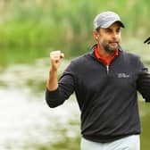 Richard Bland celebrates after winning the Betfred British Masters hosted by Danny Willett at The Belfry in Sutton Coldfield. Picture: Andrew Redington/Getty Images.