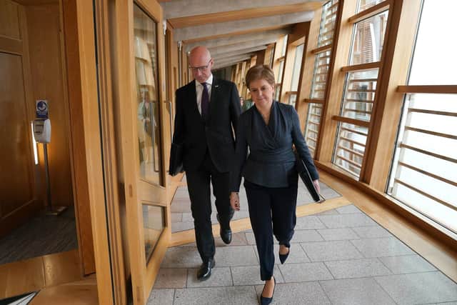 Scotland's First Minister Nicola Sturgeon arrives for First Minster's Questions at the Scottish Parliament in Holyrood, Edinburgh (Photo: Andrew Milligan, PA).