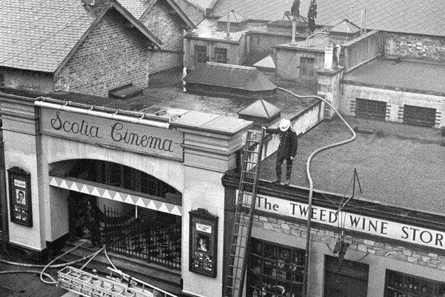 Yet another blaze - this one at the Scotia Cinema, in Dalry, in 1962.