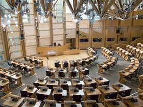 The Debating Chamber of the Scottish Parliament in Edinburgh - opened in 2004.