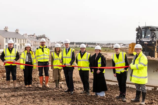 The Duke of Fife cutting the ribbon with reps of Places for People. (Pic: Niall Hastie)