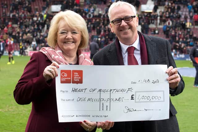 Hearts owner Ann Budge has received many donations from Stuart Wallace on behalf of FoH.