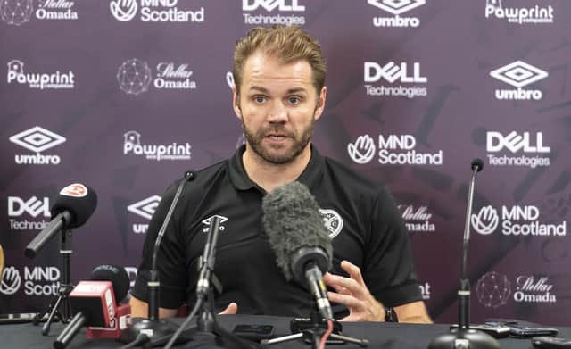 Hearts boss Robbie Neilson ahead of the Europa League play-off with Zurich. (Photo by Mark Scates / SNS Group)