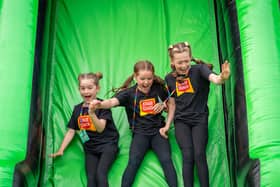 Stagecoach Edinburgh students enjoying the Bouncy Slide