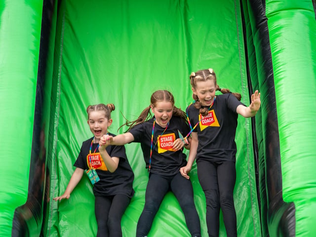 Stagecoach Edinburgh students enjoying the Bouncy Slide