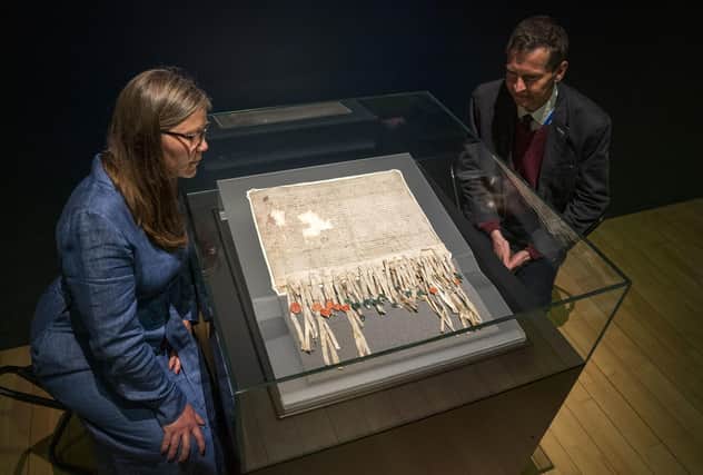 Senior Curator of Medieval Archaeology Alice Blackwell and Head of Medieval and Early Modern Records, National Records of Scotland Dr Alan Borthwick, take a closer look at The Declaration of Arbroath