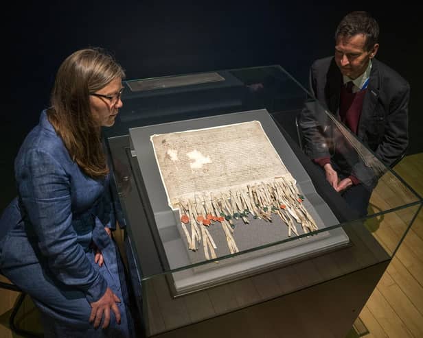 Senior Curator of Medieval Archaeology Alice Blackwell and Head of Medieval and Early Modern Records, National Records of Scotland Dr Alan Borthwick, take a closer look at The Declaration of Arbroath