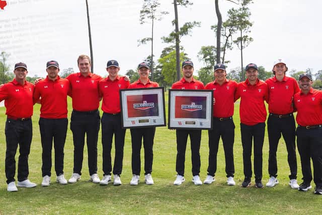 Texas Tech celebrate winning the All American Intercollegiate at the Golf Club of Houston. Picture: Texas Tech