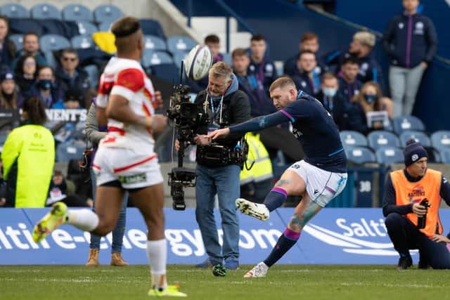 Scotland's Finn Russell was in fine form with the boot in the win over Japan. (Photo by Ross Parker / SNS Group)