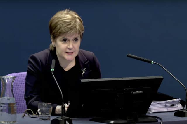 Nicola Sturgeon giving evidence to the UK Covid Inquiry