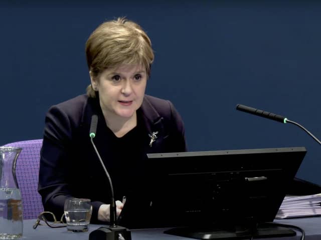 Nicola Sturgeon giving evidence to the UK Covid Inquiry