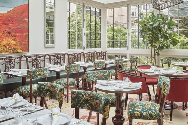Meals can be enjoyed on The Veranda, a stylish pavilion linking the hotel and its large private garden. Pic: Contributed