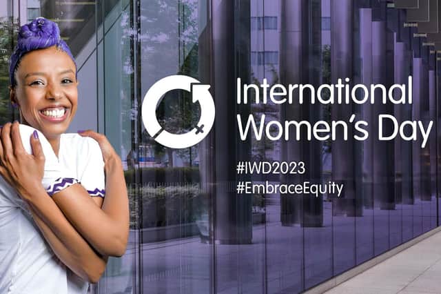 The theme of this year's International Women's Day is #EmbraceEquity. Cr: International Women's Day.