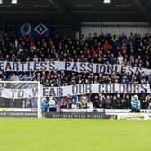 Rangers fans display a banner during the cinch Premiership match against St Mirren at the SMiSA Stadium. (Photo by Craig Foy / SNS Group)