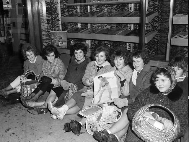 There was excitement in February 1963 as tickets went on sale for Cliff Richard's upcoming concert in Edinburgh. Fans queued for hours outside the Bookshop on George Street to get tickets for the Usher Hall. Pictured are Cliff fans Joan Ryder, Carol Dingwall, Lind Kinhorn, Eleanor Owens, Lynda Saunderson and Hilary Samuel.