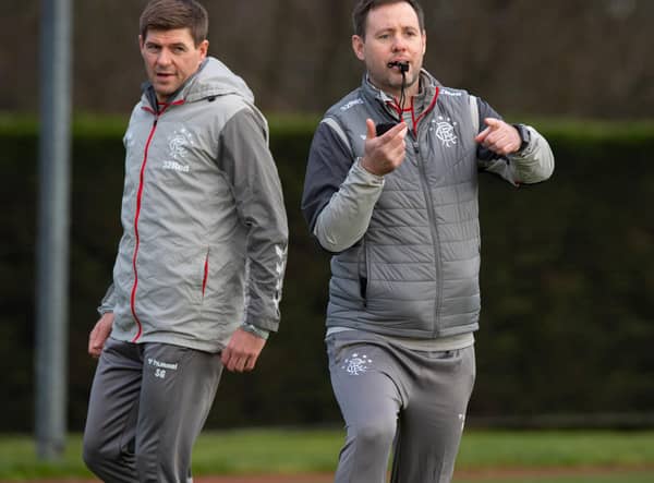Former Rangers coach Michael Beale (right) spent three years working under Steven Gerrard and is now tipped to return as manager. (Photo by Alan Harvey / SNS Group)