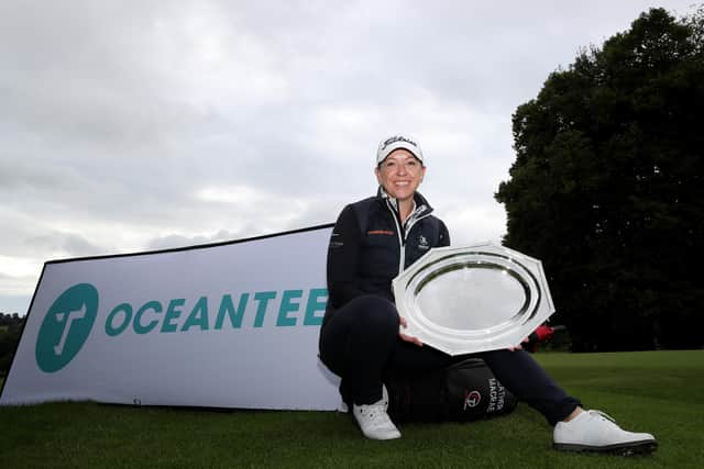 Heather McRae poses with the trophy following her victory in the WPGA Championship at Kedleston Park, near Derby. Picture: Jan Kruger/Getty Images