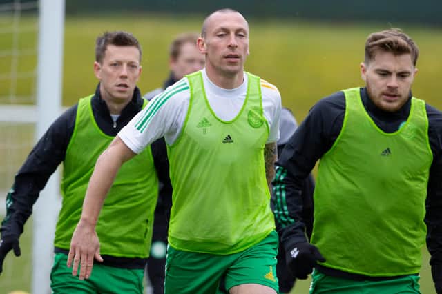 Celtic captain Scott Brown being put through his paces at training. Picture: SNS