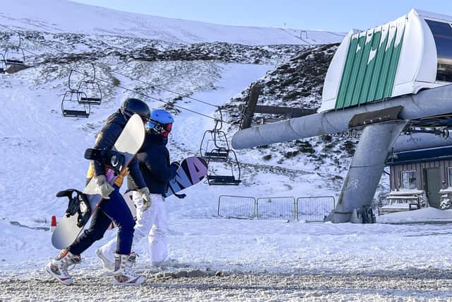 Snowboarders at Glenshee Ski Centre, 2024