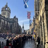Lord Provost Robert Aldridge and First Minister Nicola Sturgeon led tributes to the fallen outside the City Chambers on Edinburgh's Royal Mile.