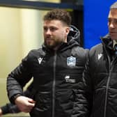 Glasgow Warriors head coach Franco Smith, right, with scrum-half Ali Price who has joined Edinburgh on loan until the end of the season. (Photo by Ross MacDonald / SNS Group)