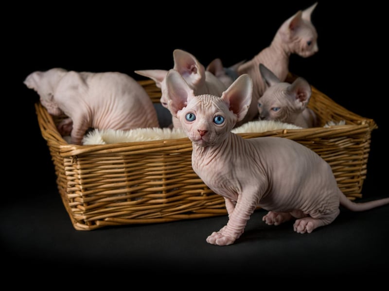 Created by selective breeding starting in the 1960s, the Sphynx Cat is known for its lack of hair - a naturally occuring genetic mutation. A Sphynx kitten will cost you around £1,030.