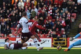 Aberdeen's Luis Lopes makes it 2-0 with this strike.