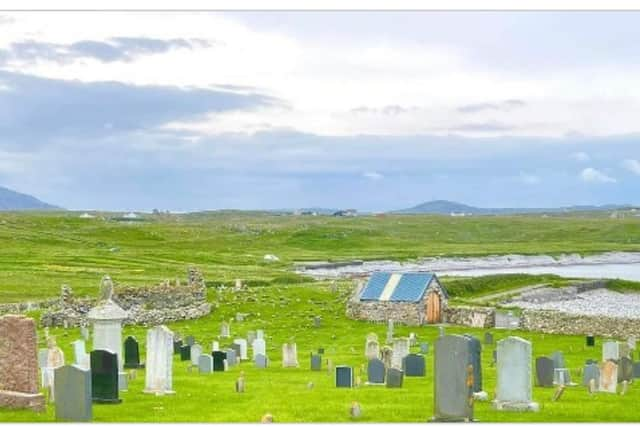 The Bragar Cemetery on Lewis which is being threatened by coastal erosion. PIC: Barvas Estate Trust.