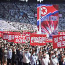 A mass rally in Pyongyang, North Korea, to make the 'Day of Struggle Against US imperialism' last year (Picture: Kim Won Jin/AFP via Getty Images)