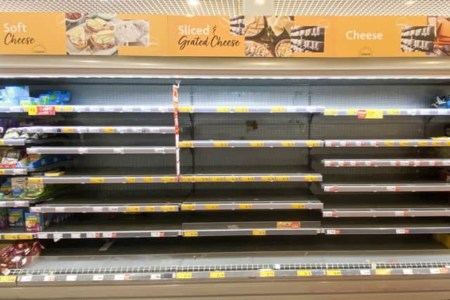 Empty shelves had been beginning to appear at supermarkets in Scotland