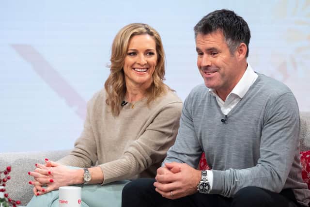 Gabby Logan with husband Kenny on the Lorraine TV show in 2018. Pic: Ken McKay/ITV/Shutterstock
