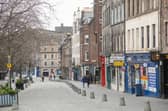 An empty Grassmarket amid lockdown measures