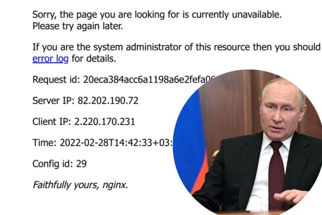 Russian media sites appeared to have been hacked in a cyber attack by Anonymous, with a message warning readers of “certain death” for troops in Ukraine.