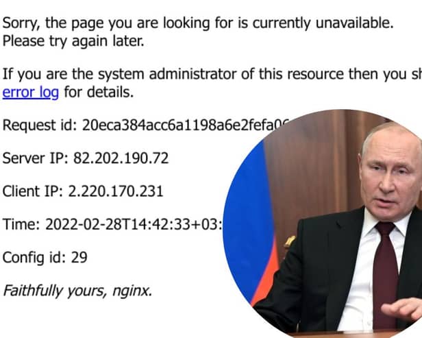 Russian media sites appeared to have been hacked in a cyber attack by Anonymous, with a message warning readers of “certain death” for troops in Ukraine.
