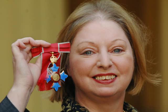 Hilary Mantel at Buckingham Palace after receiving a CBE from Queen Elizabeth II. The Wolf Hall writer has died "suddenly yet peacefully" surrounded by close family and friends aged 70, HarperCollins has announced. Issue date: Friday September 23, 2022.