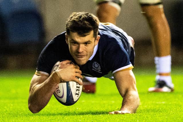 Blair Kinghorn has been preferred to Duhan van der Merwe, possibly with one eye on the weather. Picture: Bill Murray/SNS