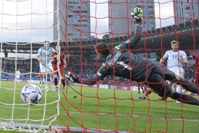 Scotland's Stuart Armstrong, right, scored twice in the 4-1 win over Armenia.