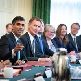 Prime Minister Rishi Sunak alongside the Chancellor of the Exchequer, Jeremy Hunt holds his first Cabinet meeting. (Photo by Stefan Rousseau - WPA Pool/Getty Images)