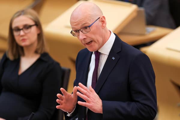 First Minister John Swinney hit out at Alister Jack at FMQs (Photo by Jeff J Mitchell/Getty Images)