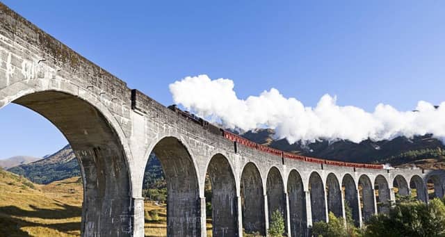 The Jacobite train crossing the Glenfinnan Viaduct. Picture: West Coast Railways.