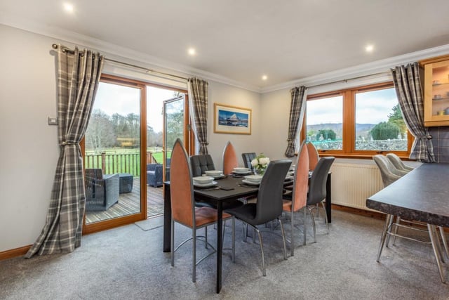 The dining area has space for a sizeable table and French doors to the terrace.