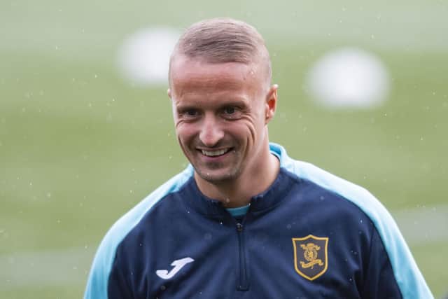 Former Celtic striker Leigh Griffiths pictured during a Livingston training session in November. (Photo by Mark Scates / SNS Group)