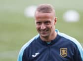 Former Celtic striker Leigh Griffiths pictured during a Livingston training session in November. (Photo by Mark Scates / SNS Group)