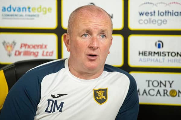 Livingston manager David Martindale talks to the media during a Livingston press conference at The Tony Macaroni Arena on July 09, 2021, in Livingston, Scotland (Photo by Ross MacDonald / SNS Group)