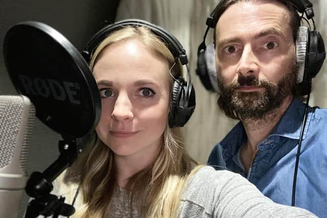 David Tennant with his wife Georgia appearing on That Gaby Roslin Podcast.