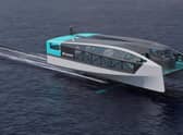 Artist impression handout CGI issued by Artemis Technologies of their new hydrofoiling 100% electric ferry. Issue date: Monday September 26, 2022.